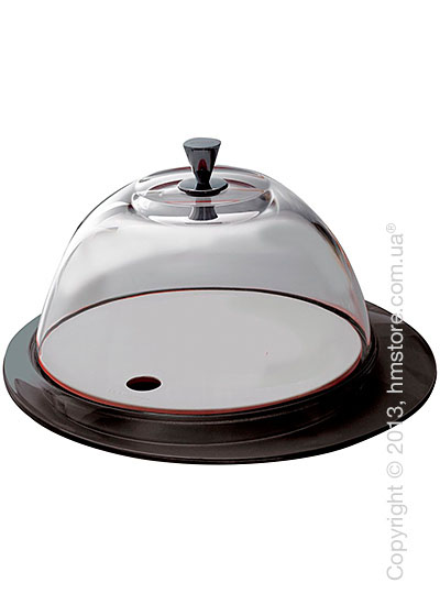 Блюдо с крышкой Bugatti Glamour Cake Tray and Food Tray with Glass Cover, Черное