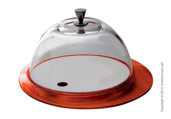 Блюдо с крышкой Bugatti Glamour Cake Tray and Food Tray with Glass Cover, Оранжевое