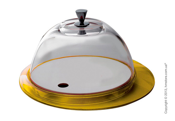 Блюдо с крышкой Bugatti Glamour Cake Tray and Food Tray with Glass Cover, Желтое Блюдо с крышкой Bugatti Glamour Cake Tray and Food Tray with Glass Cover, Желтое