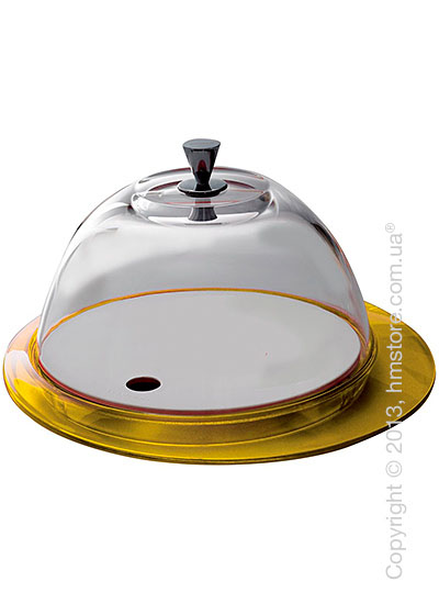 Блюдо с крышкой Bugatti Glamour Cake Tray and Food Tray with Glass Cover, Желтое