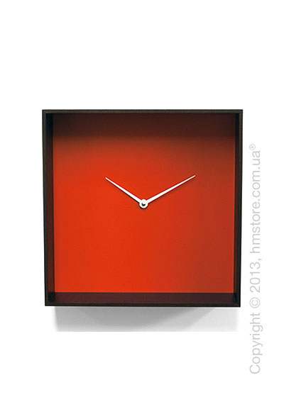 Часы настенные Progetti Cube 01 Wall Clock, Black and Orange