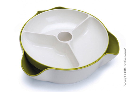 Миски для закусок с отверстием под шпажки Joseph Joseph Double Dish Large, Бело-зеленые