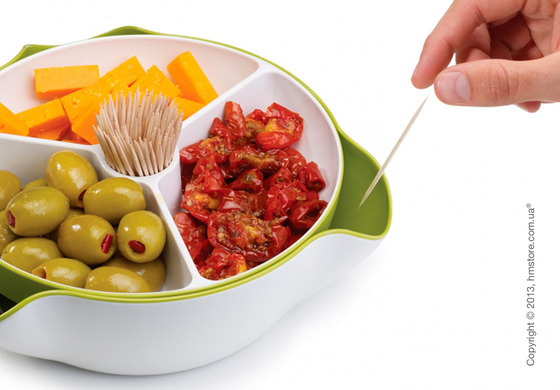 Миски для закусок с отверстием под шпажки Joseph Joseph Double Dish Large, Светло-серые