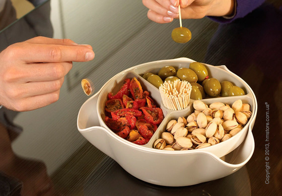 Миски для закусок с отверстием под шпажки Joseph Joseph Double Dish Large, Светло-серые