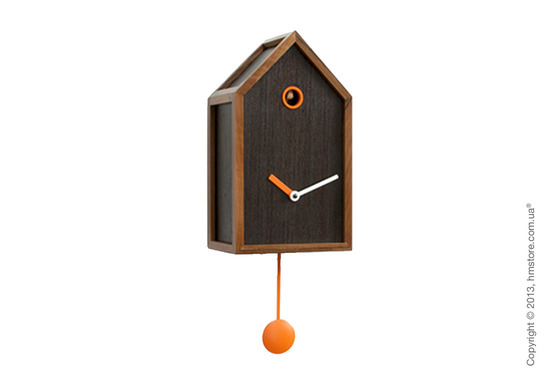 Часы настенные Progetti Mr. Orange Wall Clock, Dark Wood