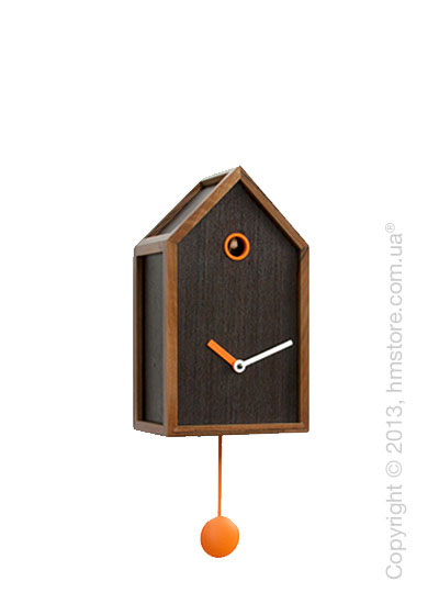 Часы настенные Progetti Mr. Orange Wall Clock, Dark Wood