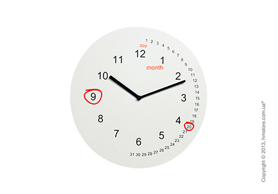 Часы настенные Progetti Save the date Wall Clock, White