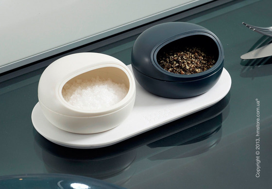 Емкости для хранения специй Joseph Joseph Ovi Salt and Pepper Pinch Pots, Бело-черные