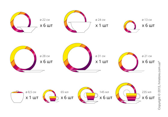 Столовый сервиз Bugatti Provence, на 6 персон