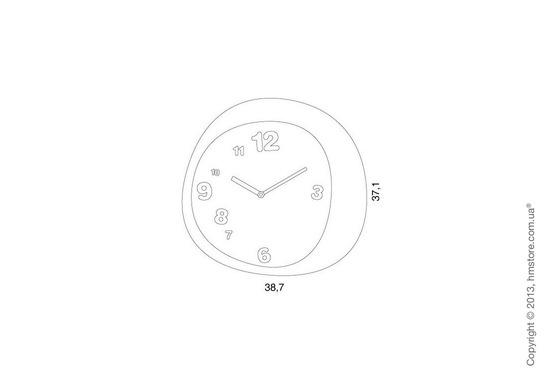 Часы настенные Progetti Woodie Wall Clock, Orange