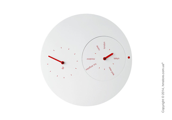 Часы настенные Progetti Jetlag Wall Clock, Red