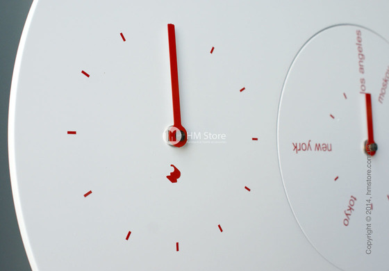 Часы настенные Progetti Jetlag Wall Clock, Red