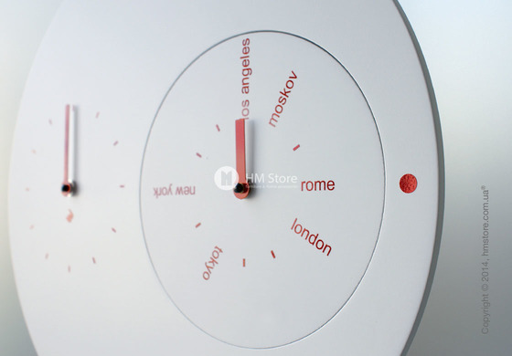 Часы настенные Progetti Jetlag Wall Clock, Red