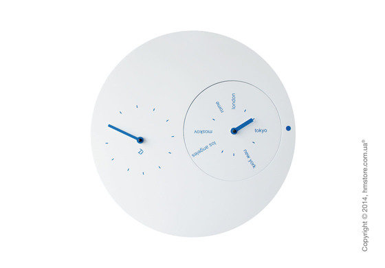 Часы настенные Progetti Jetlag Wall Clock, Blue