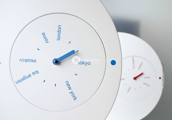 Часы настенные Progetti Jetlag Wall Clock, Blue