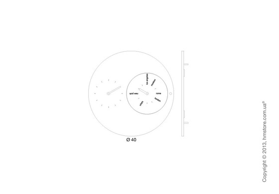 Часы настенные Progetti Jetlag Wall Clock, Blue