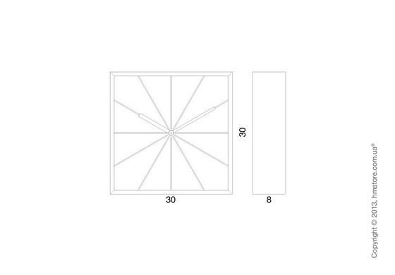 Часы настенные Progetti Prospettivo Wall Clock, Black