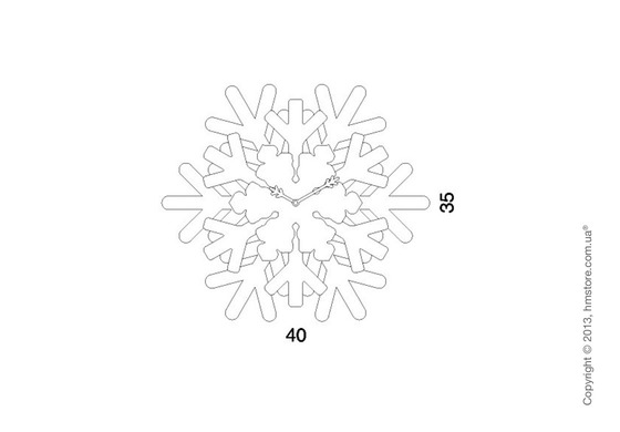 Часы настенные Progetti Snowflake Wall Clock