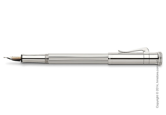Ручка перьевая Graf von Faber-Castell серия Classic, коллекция Sterling Silver, Finely Fluted