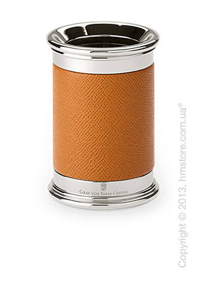 Подставка для ручек круглой формы Graf von Faber-Castell, Cognac Grained Leather