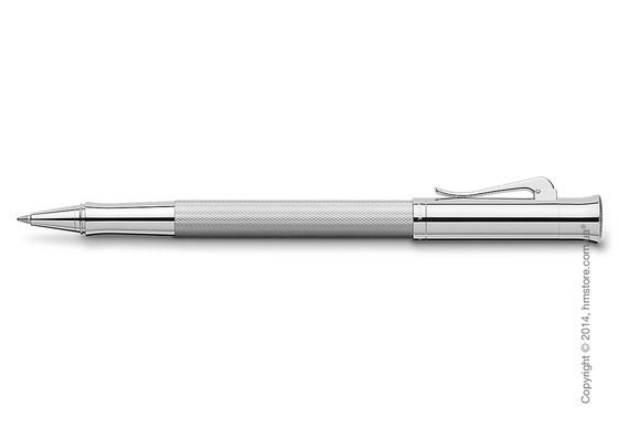 Ручка роллер Graf von Faber-Castell серия Guilloche, коллекция Rhodium, Guilloche Engraving