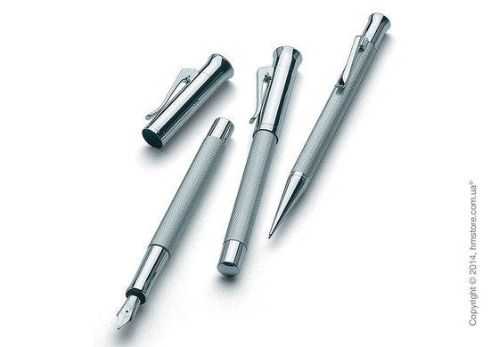 Ручка роллер Graf von Faber-Castell серия Guilloche, коллекция Rhodium, Guilloche Engraving