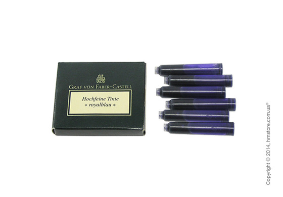 Набор сменных картриджей Graf von Faber-Castell для перьевой ручки, 6 предметов, Синего цвета