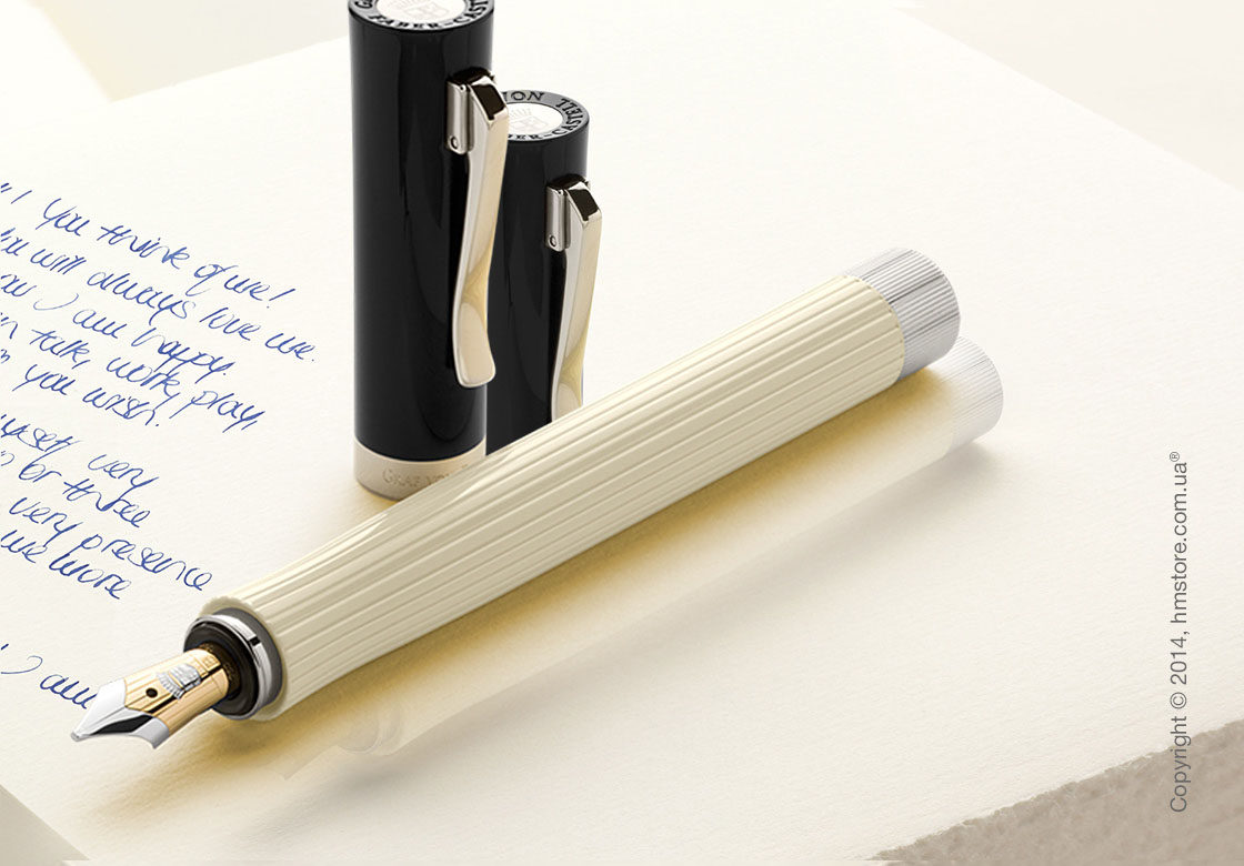 Ручка перьевая Graf von Faber-Castell серия Intuition, коллекция Ribbed Ivory, Finely Fluted