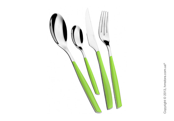 Набор столовых приборов Bugatti Glamour на 6 персон, 24 предмета, Green