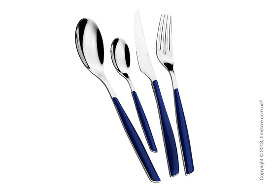 Набор столовых приборов Bugatti Glamour на 6 персон, 24 предмета, Blueberry