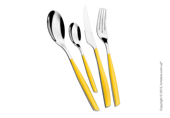 Набор столовых приборов Bugatti Glamour на 6 персон, 24 предмета, Yellow