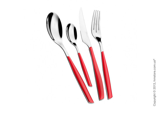Набор столовых приборов Bugatti Glamour на 6 персон, 24 предмета, Red