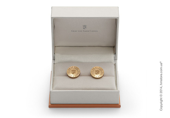 Запонки цилиндрические Graf von Faber-Castell, Platinum-Plated with Jade