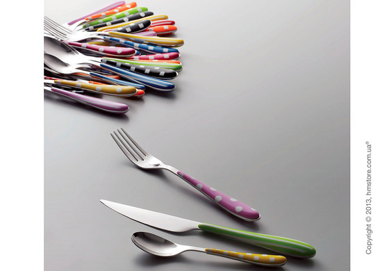 Набор столовых приборов Bugatti Pois на 6 персон, 24 предмета, Red