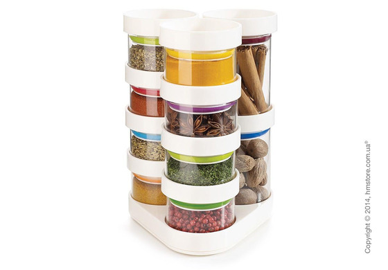 Набор емкостей для специй Joseph Joseph Spice Store Carousel, White