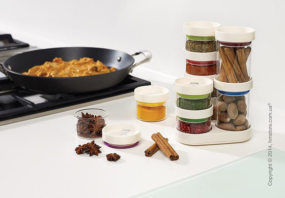 Набор емкостей для специй Joseph Joseph Spice Store Carousel, White