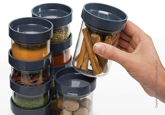 Набор емкостей для специй Joseph Joseph Spice Store Carousel, Grey