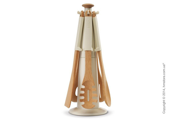 Набор кухонных приборов на подставке Joseph Joseph Elevate Wood Carousel, Putty