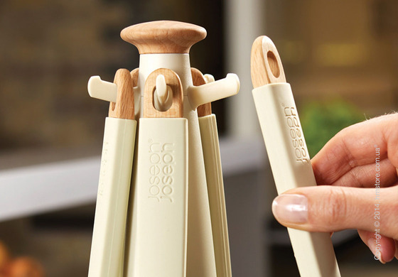 Набор кухонных приборов на подставке Joseph Joseph Elevate Wood Carousel, Putty