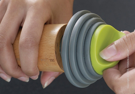 Скалка с кольцами для регулировки Joseph Joseph Adjustable Rolling Pin, Grey and Green