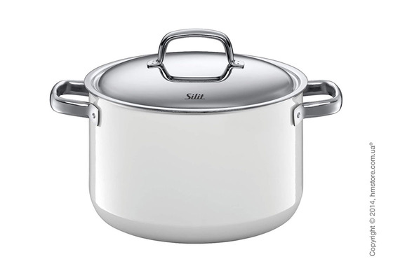 Кастрюля высокая Silit Fresh Colours Polar 6,4 л, White