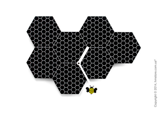 Часы настенные Progetti Time2bee Wall Clock, Black