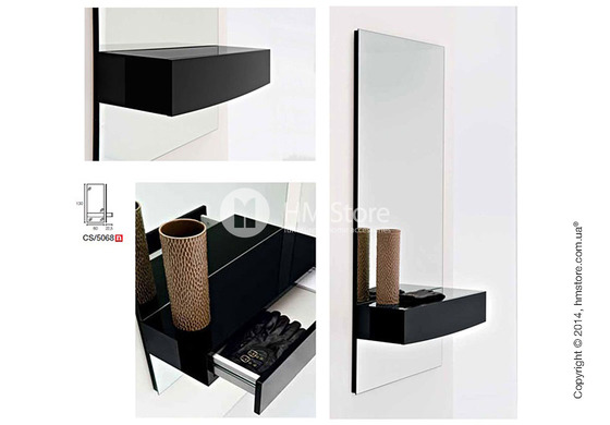 Зеркало Calligaris Morgan, Lacquered glossy black