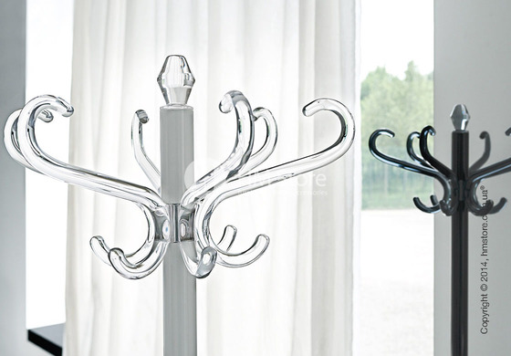 Вешалка Calligaris Medusa, Coat stand, Metal glossy optic white and Transparent plastics transparent