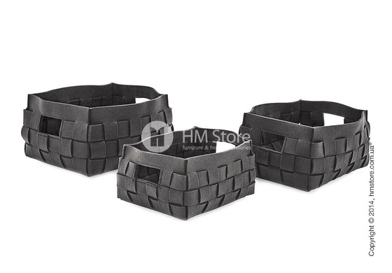 Набор корзин Calligaris Alvin, 3 предмета, Polyester felt grey Набор корзин Calligaris Alvin, 3 предмета, Polyester felt grey