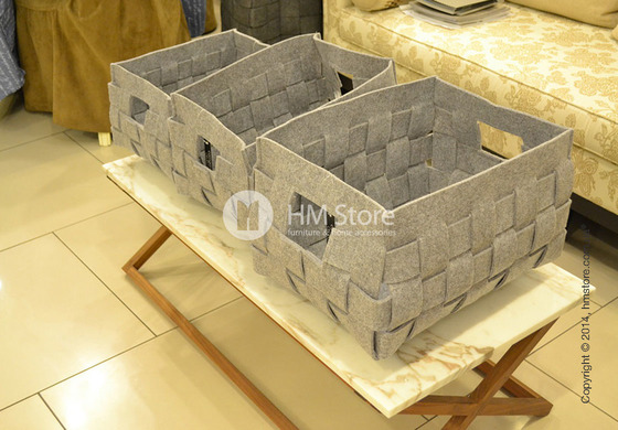 Набор корзин Calligaris Alvin, 3 предмета, Polyester felt grey Набор корзин Calligaris Alvin, 3 предмета, Polyester felt grey