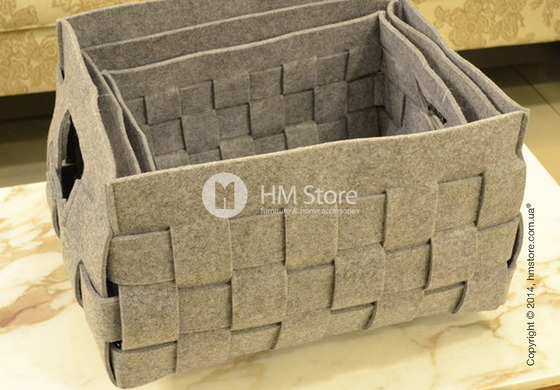 Набор корзин Calligaris Alvin, 3 предмета, Polyester felt grey Набор корзин Calligaris Alvin, 3 предмета, Polyester felt grey