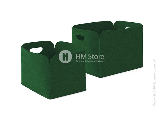 Набор корзин Calligaris Daryl, 2 предмета, Polyester felt green