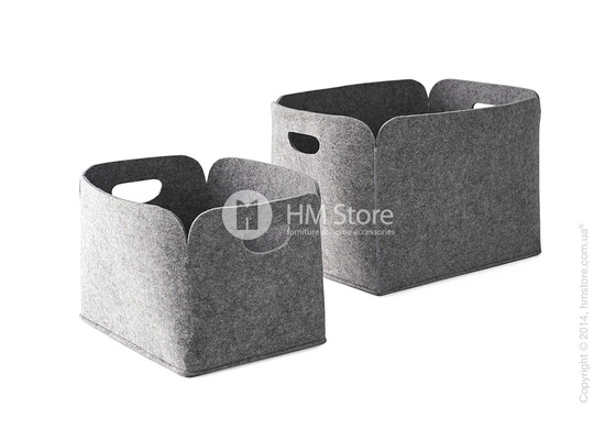Набор корзин Calligaris Daryl, 2 предмета, Polyester felt grey