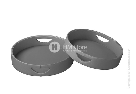 Набор круглых подносов Calligaris Damian, 2 предмета, PVC Grey